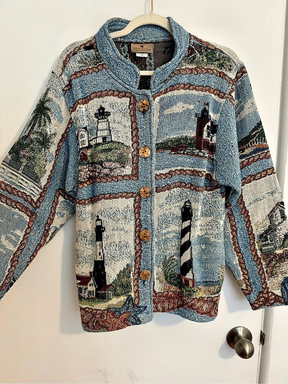 Vintage Lighthouse Jacket Blue & Multicolor Small/Medium